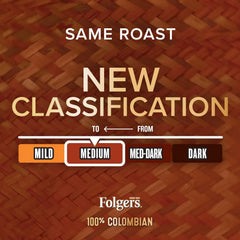 Folgers 100% Colombian Medium Roast Ground Coffee, 24.2 Ounces