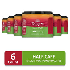 Folgers Half-Caff Medium Roast Ground Coffee, 22.6 Ounce (Pack of 6)