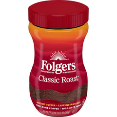 Folgers Classic Roast Instant Coffee, 12 Ounces (Pack of 6)