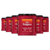Folgers Classic Roast Medium Roast Ground Coffee, 33.7 Ounces (Pack of 6)