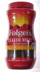 Folgers Coffee Classic Roast 100% Pure Instant 16oz (Pack of 2)