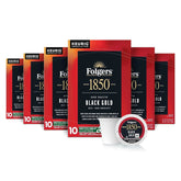 Folgers 1850 Black Gold Dark Roast Coffee, 60 Keurig K-Cup Pods