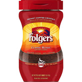 Folgers Instant Coffee Crystals, Classic Roast, 16 ounce