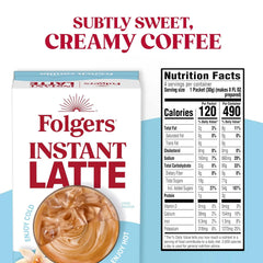Folgers French Vanilla Flavored Instant Latte, 4 Single Serve Packets (Pack of 8)