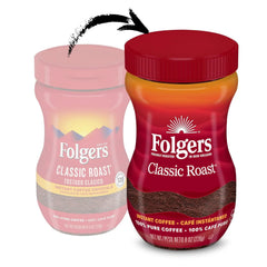 Folgers Classic Roast Instant Coffee Crystals, 8 Ounces (Pack of 2)