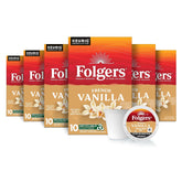Folgers French Vanilla Artificially Flavored Coffee, Keurig K-Cup pods, 10 Count Box (Pack of 6)