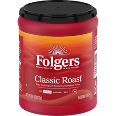 Folgers Classic Roast Medium Roast Ground Coffee, 9.6 Ounce (Pack of 2)
