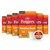 Folgers Breakfast Blend Mild Roast Coffee, 72 Keurig K-Cup Pods