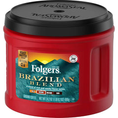 Folgers Brazilian Blend Medium Roast Ground Coffee, 24.2 Ounces