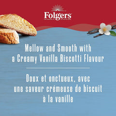 Folgers Vanilla Biscotti Coffee K-cups, 30 Count, 270g/9.5 oz. Box (Imported from Canada)